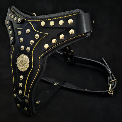 Harnais "Maximus" V2 — Cuir Premium Toutes Races